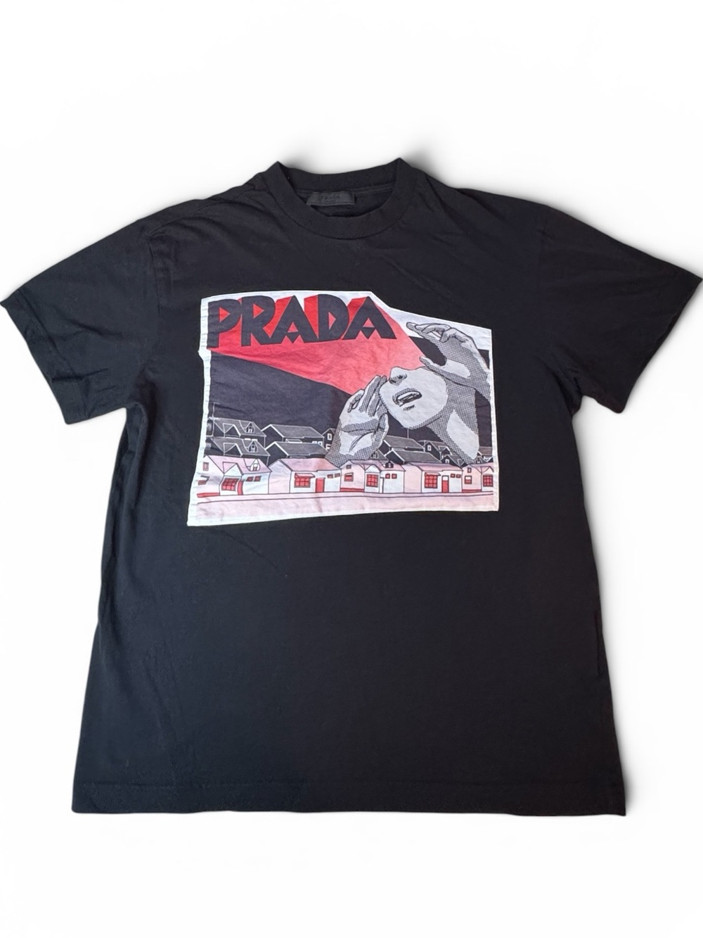 Prada SS18 Premonition Real Life Comix Graphic Tee Black Size M Rare